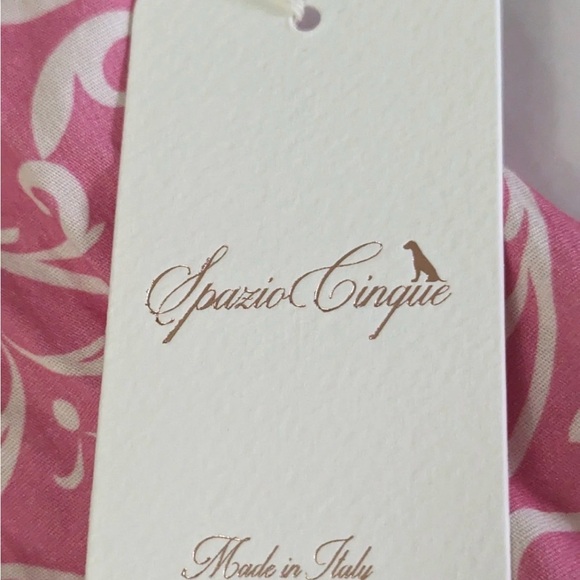 NWOT Spazio Cinque Italy Chic Pink Patterned Dress - Picture 2 of 11